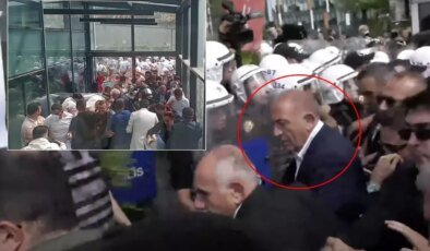 Gürsel Tekin, protestolar sürerken CHP İl Başkanlığı binasına girdi