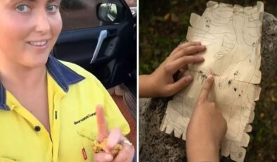 Kazmayı vurduğu yerden altın çıkaran kadın haritasını paylaştı