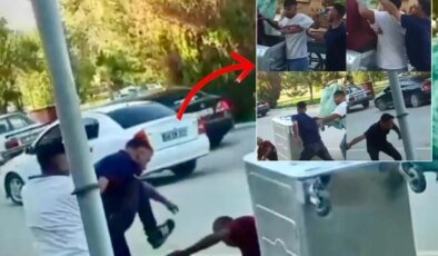 Vicdanları yaralayan görüntü: Babası yaşındaki kağıt toplayıcısını tekme tokat dövdü