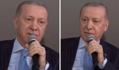 Gençlerin isteğini kırmadı! Cumhurbaşkanı Erdoğan o şiiri okudu